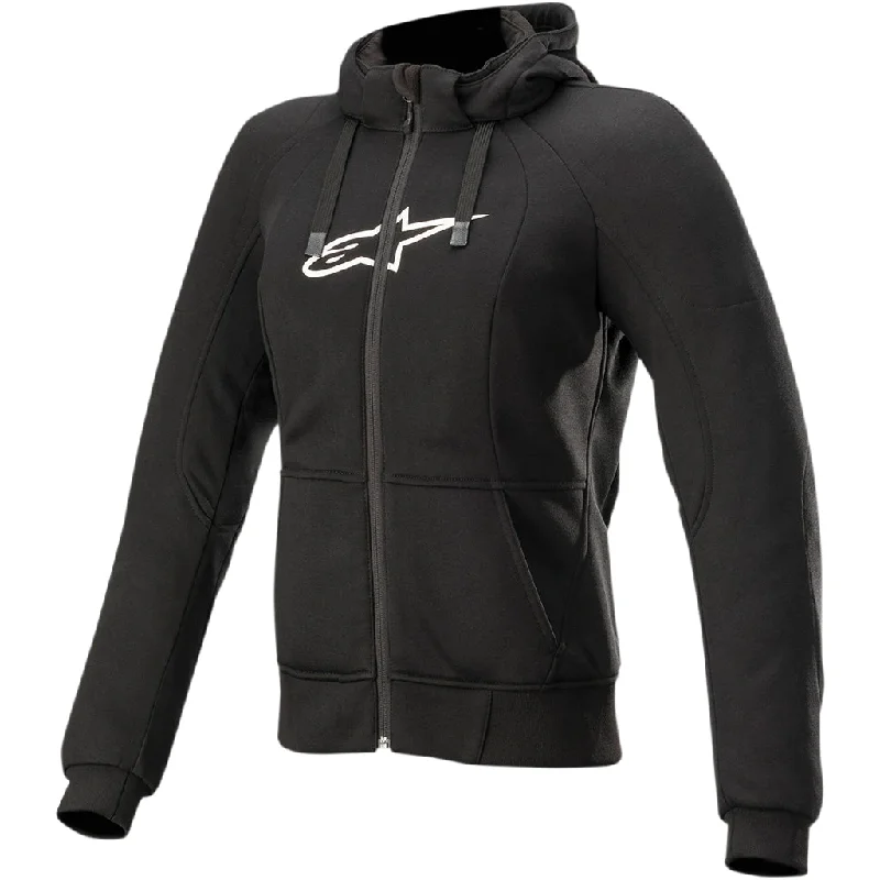 Alpinestars - Stella Chrome Black Sports Road Hoody Hoodie with Longline Fit Extended Stylish