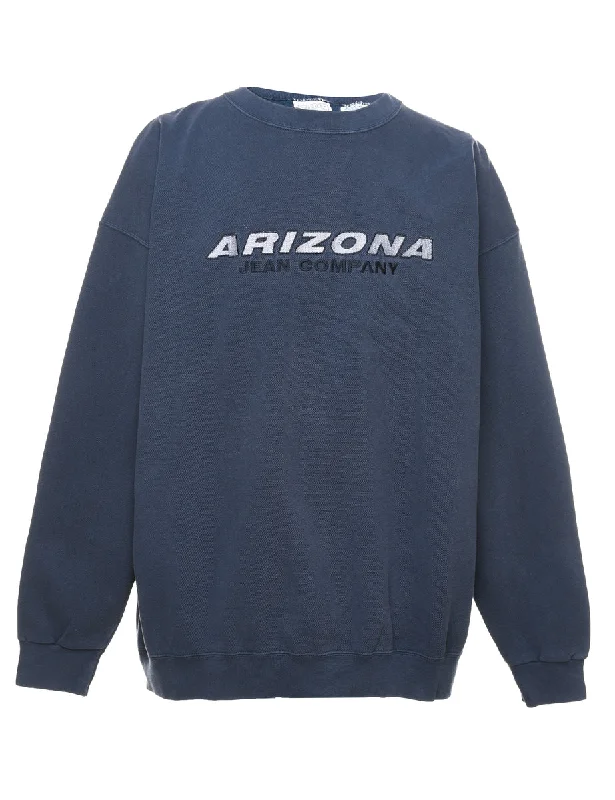 Arizona Design Navy Sweatshirt - XL Hoodie with Puffed Sleeves Voluminous Trendy