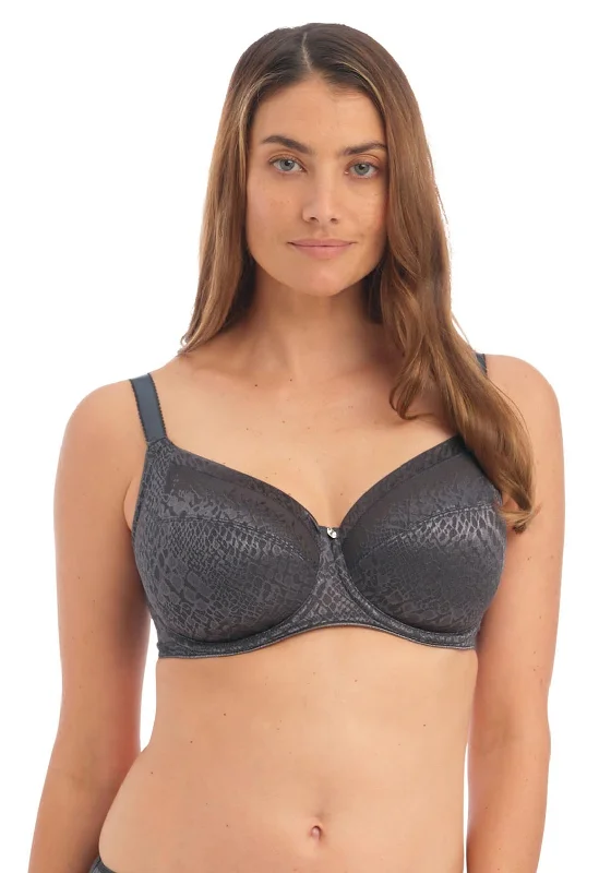 Fantasie Envisage Full Cup Side Support Bra, Slate Elegant Satin Bralette