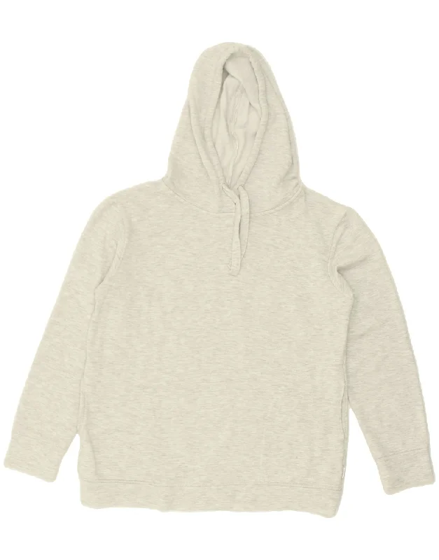 FAT FACE Womens Hoodie Jumper UK 10 Small  Grey Viscose Hoodie with V-Neck Classic Versatile