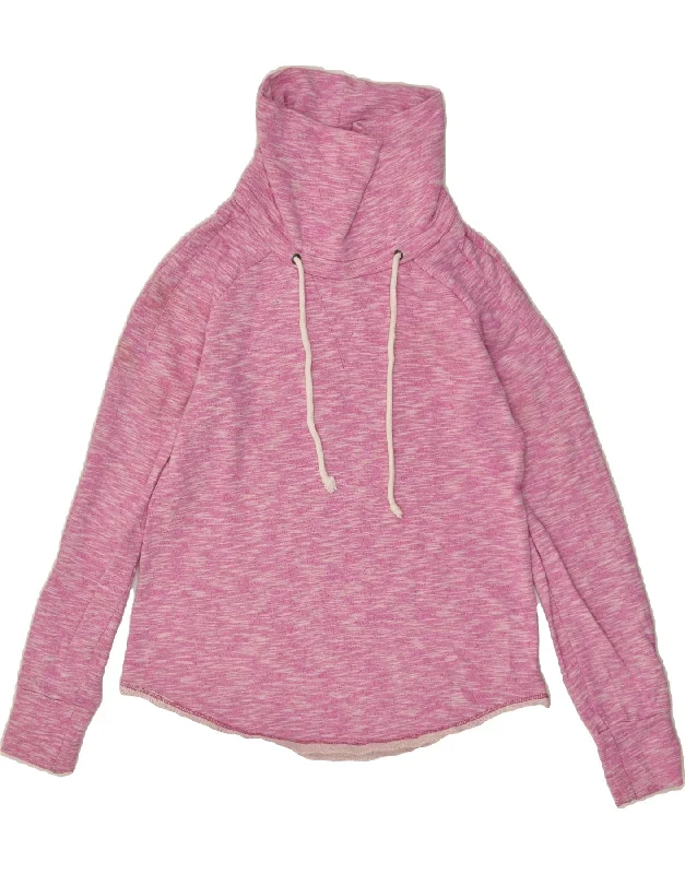 GAP Womens Sweatshirt Jumper UK 10 Small Pink Cotton Hoodie with Reflective Safety Nightwear