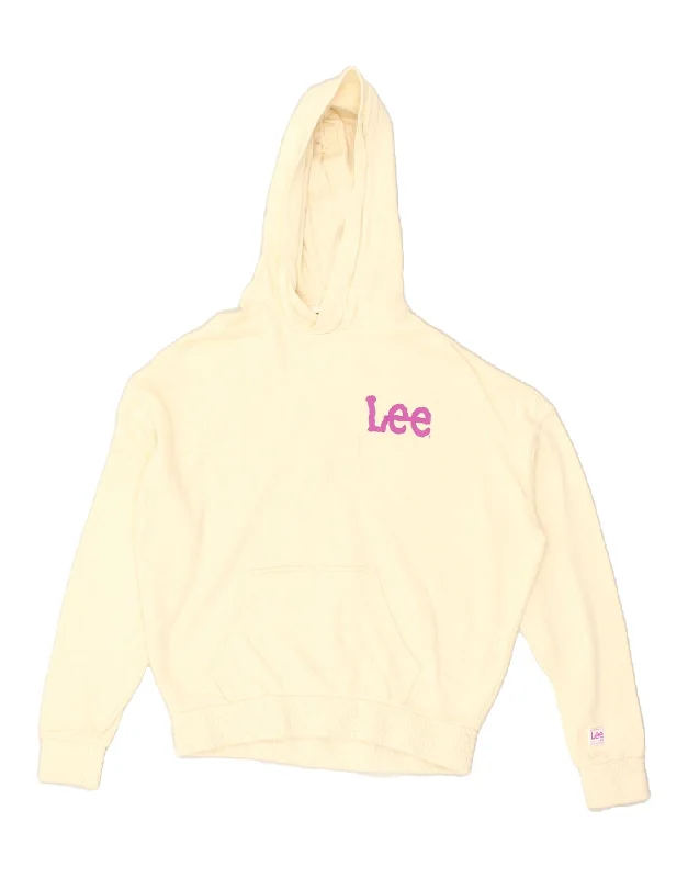 LEE Womens Graphic Hoodie Jumper UK 18 XL Yellow Hoodie with Slim Fit Tailored Modern