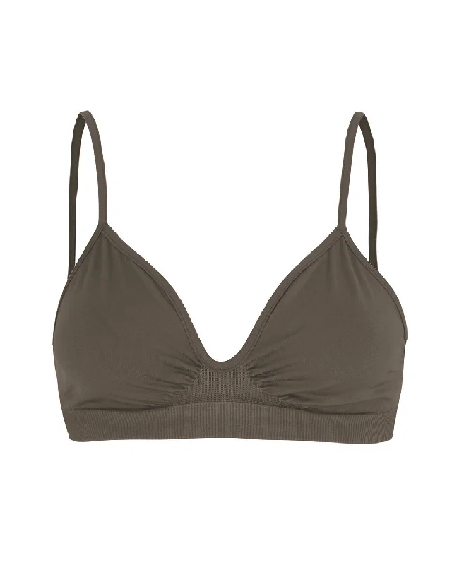 LIBERATED Bra Top | Muddy Grey Sporty Wireless Bra