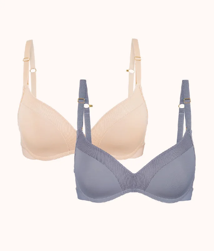 No-Wire Push-Up Bra Bundle: Toasted Almond/Smoke Light Padded Bra