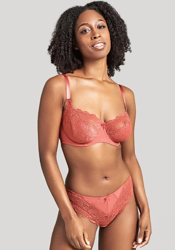 Panache Imogen Balconette Bra, Garnet Rose Stylish Lace Bralette