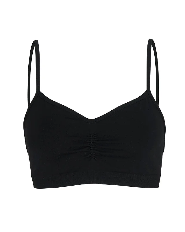 POISE Bra Top | Black Cotton Comfort Bra