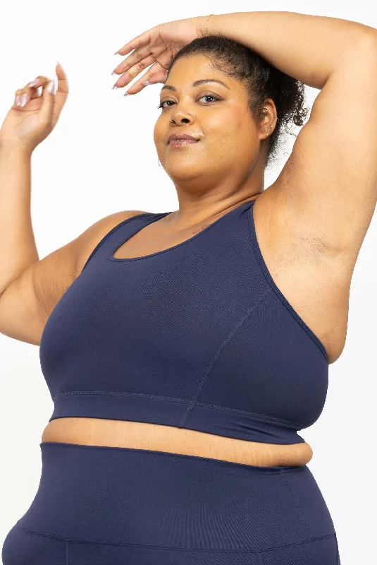 Racerback Sports Bra - Navy Soft Stretch Bra