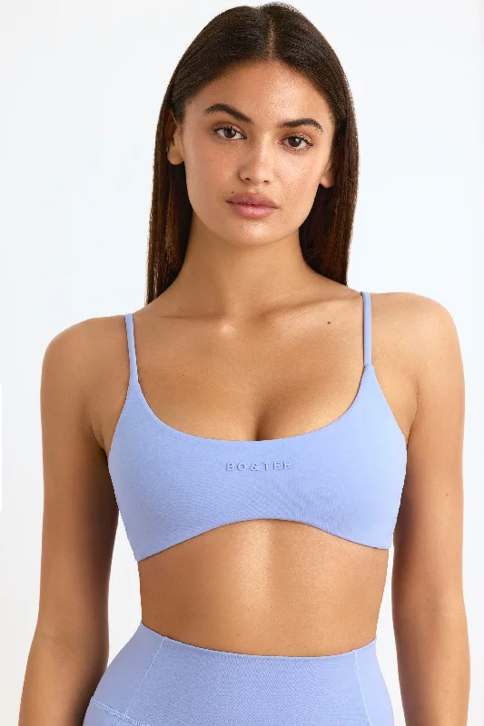 Soft Active Sports Bra in Lavender Blue Light Seamless Bra