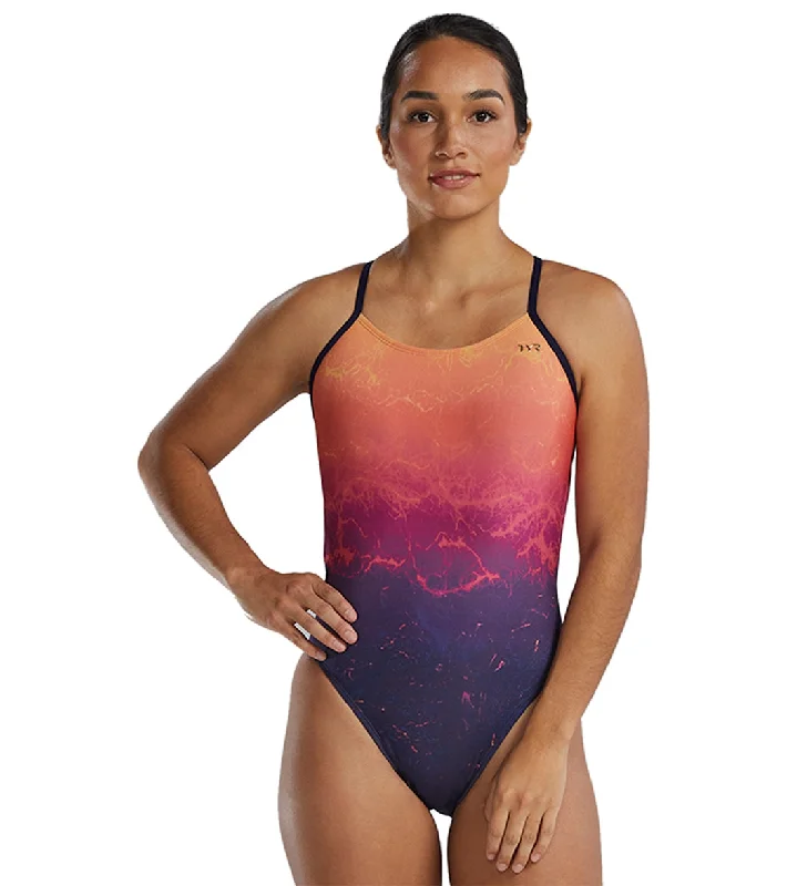 TYR Women's Infrared Cutoutfit One Piece Swimsuit Classic Sporty Swimsuit