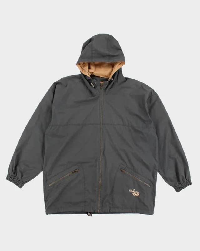 Jack Wolfskin Grey Windbreaker Jacket - L Oversized Jacket Tailored Jacket Straight Jacket