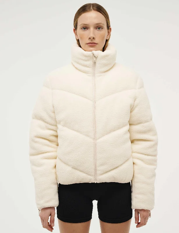 Fortune Sherpa Jacket - Whisper White Fleece Jacket Down Jacket Feather Jacket