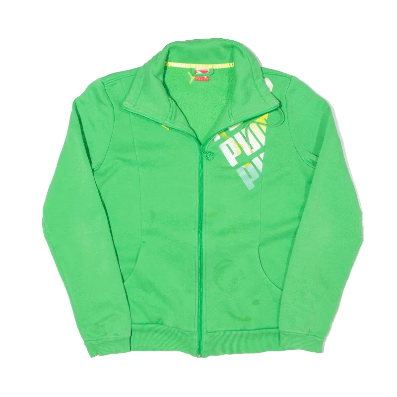 PUMA Track Jacket Green Womens UK 14 Knit Jacket Woven Jacket Fleece Jacket