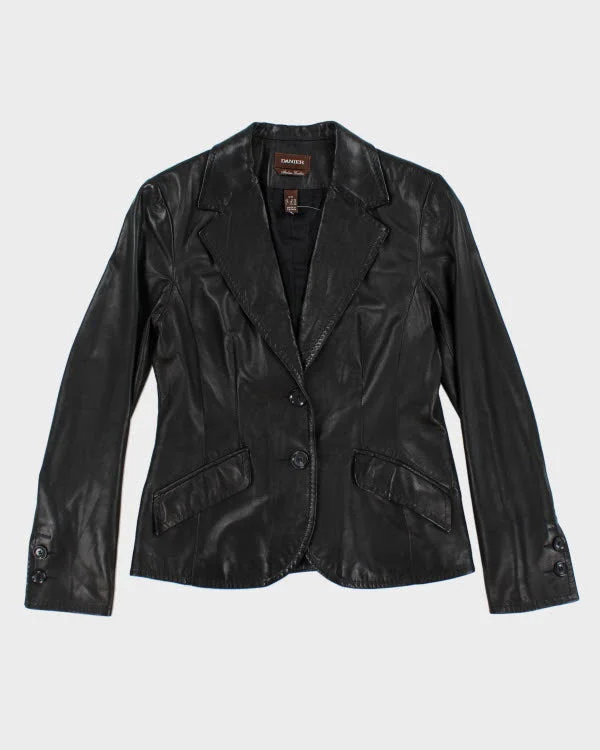 Vintage Danier Black Leather Blazer Jacket - M Chenille Jacket Brocade Jacket Lace Jacket