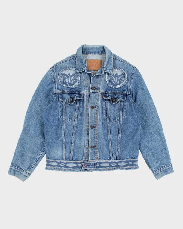 Vintage Women's Levi's Customised Jacket -  M Hoodie Zip-Up Jacket Button-Up Jacket