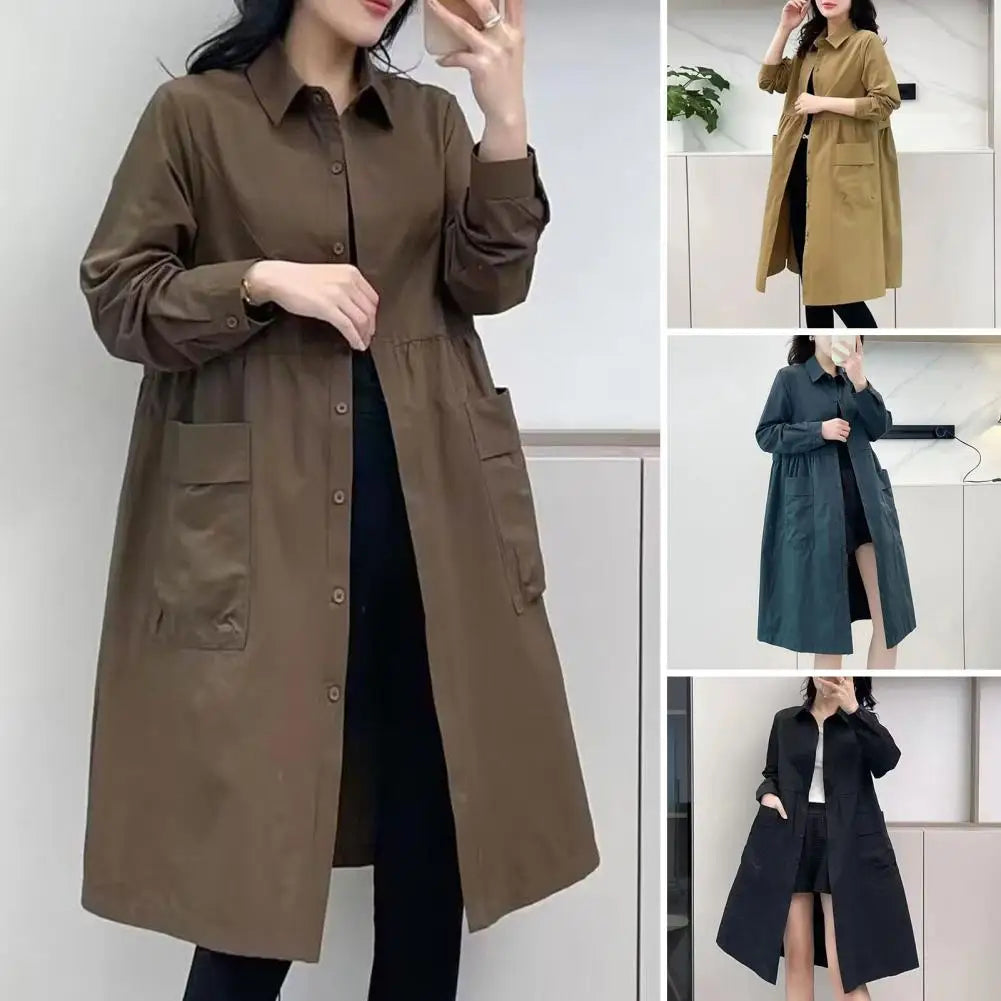 Women Double Layer Windbreaker Autumn Casual Slim Coat Fashion Plus Size 5Xl Stand-Up Collar Ladies Jacket Hooded Jacket Caped Jacket Shawl Collar Jacket