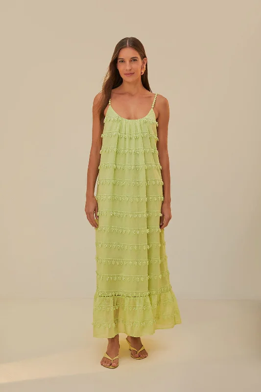 Green Trimmed Maxi Dress Cozy Ribbed Maxi Dress