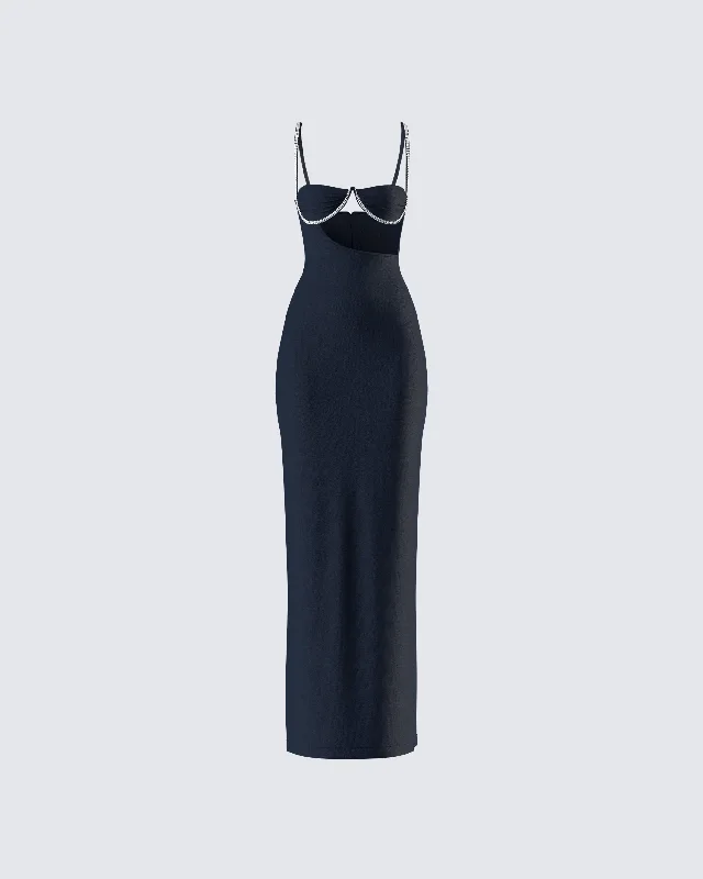 Yara Black Cut Out Maxi Dress Stylish One-Shoulder Maxi Dress