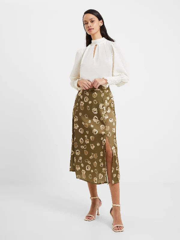 Bronwen Aleeya Satin Midi Skirt denim skirt casual