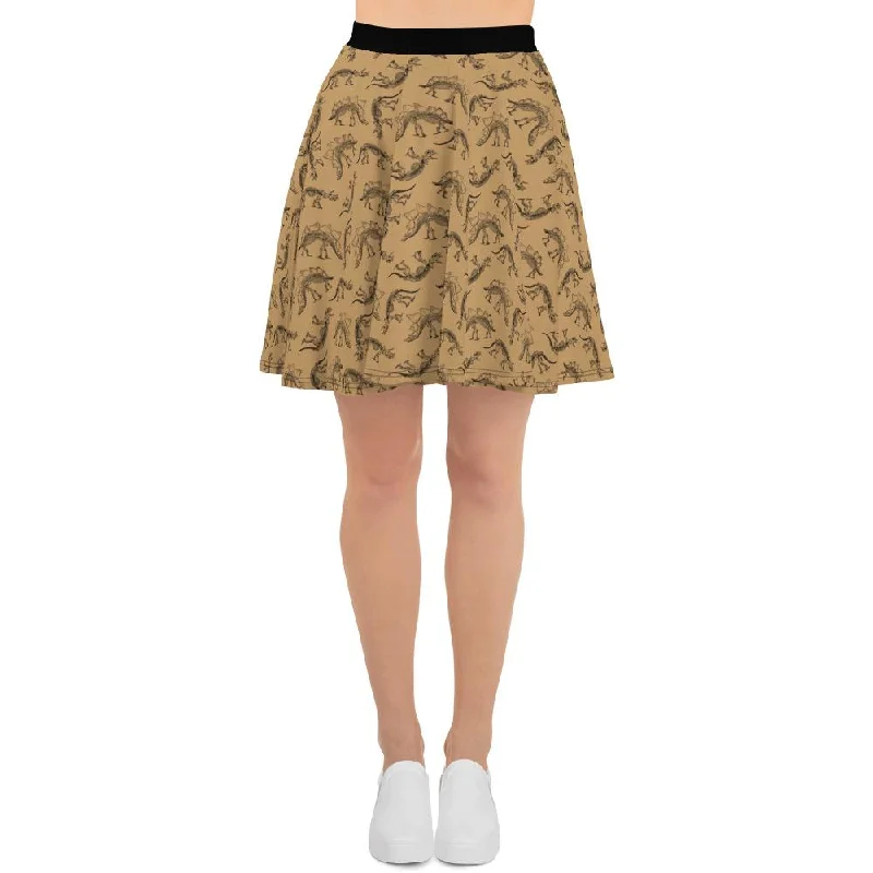 Dinosaur Skirt - Stegosaurus Print high slit skirt