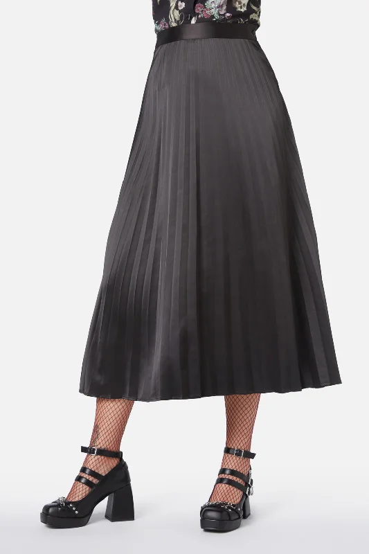 Elegy Knife Pleat Midi Skirt chiffon skirt airy