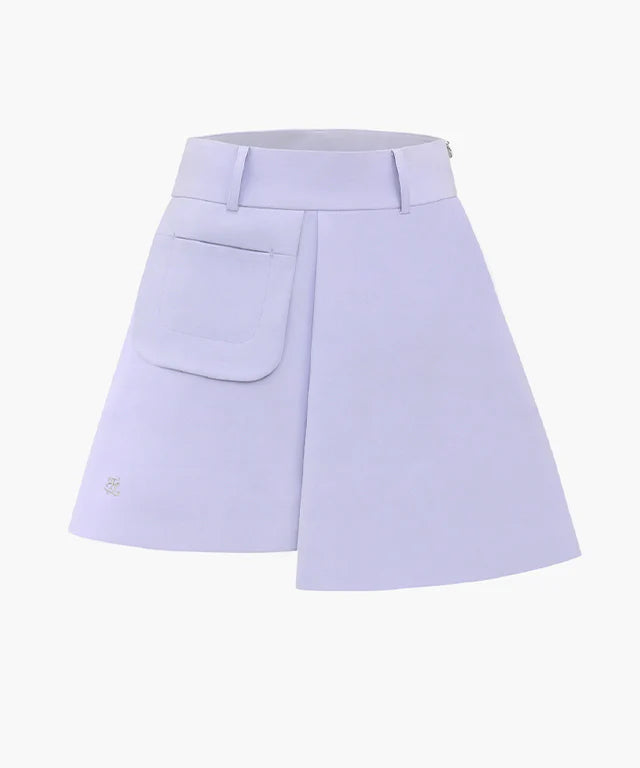 FAIRLIAR S22 WOMEN FLAP POCKET FLARE SKIRT cashmere skirt soft