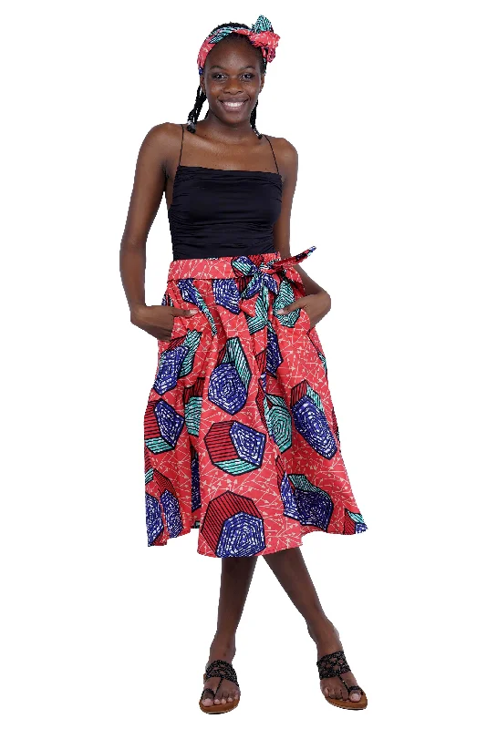 African Midi/Calf Length  Skirt velvet skirt luxurious