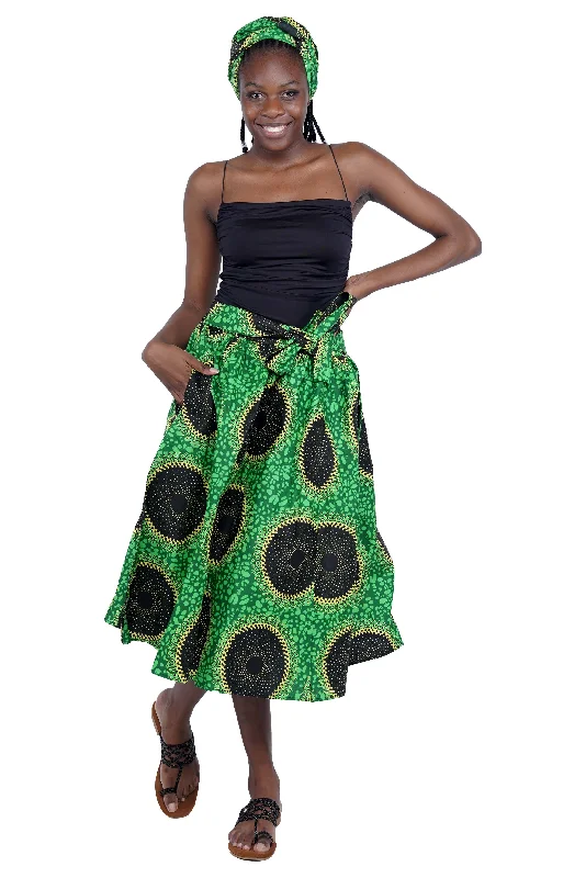 African Midi/Calf Length  Skirt high waist skirt