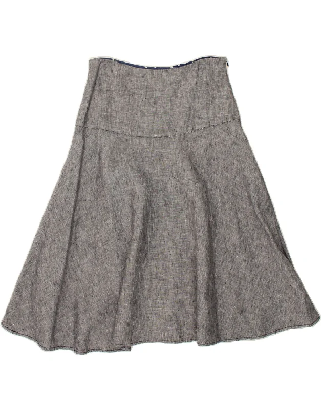 LAURA ASHLEY Womens A-Line Skirt UK 10 Small W27 Grey Linen ribbed skirt waist