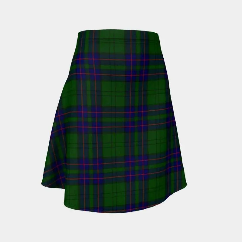 Lockhart Modern Tartan Flared Skirt leather skirt durable