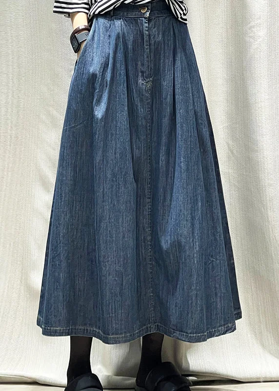 New Deep Blue Thin High Waisted Denim Skirts For Summer seamless skirt comfort