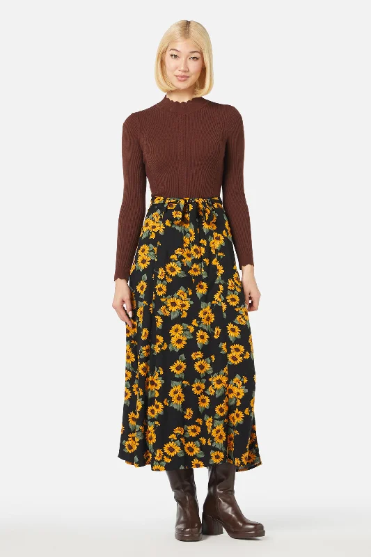 Winter Daisy Skirt elastic waist skirt